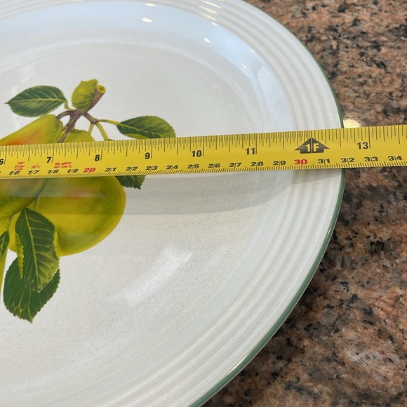 Studio Nova large round platter fruit pears green rim - Picture 2 of 5